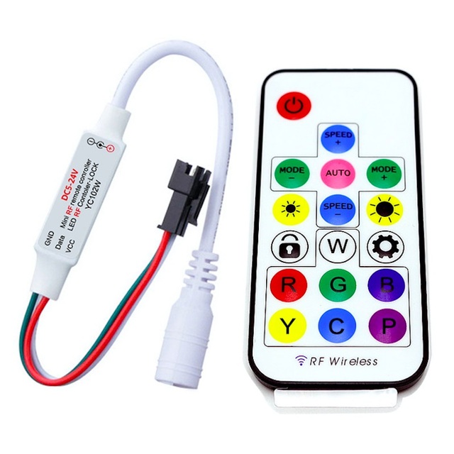 LED Mini Symphony Controller Wireless RF Dimmer RGB Pixel Remote Control 17 Key Digital SPI Controller