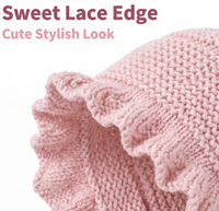 Bonnet bébé en dentelle délicate et douce, tricoté en 100% coton, broderie florale faite à la main, bonnet ajustable avec bord festonné