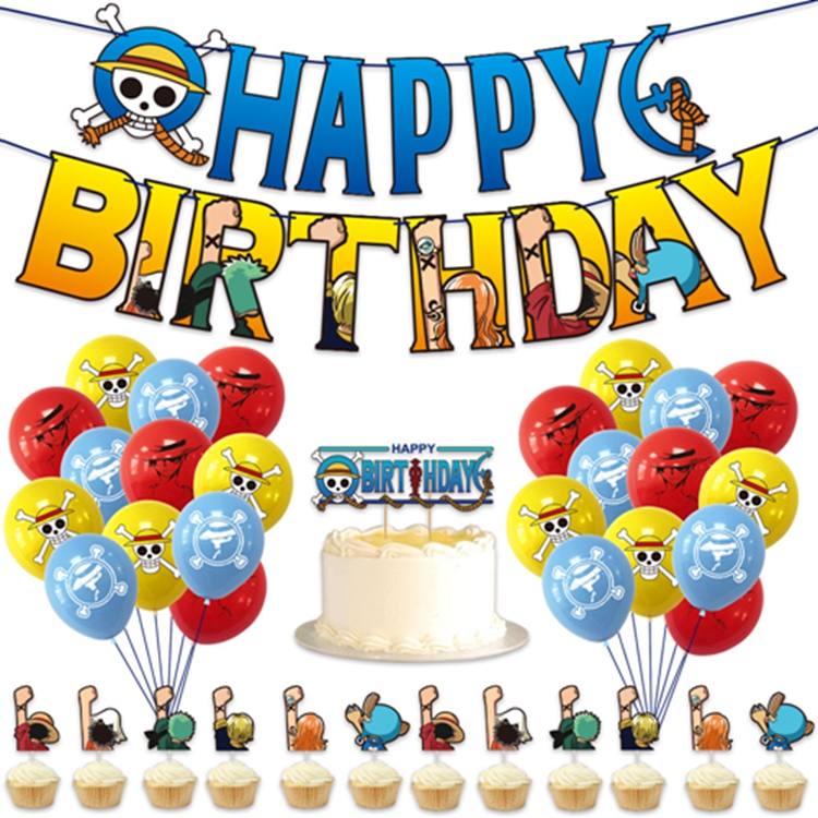 ONE PIECE Birthday Balloon Decorations & Banners, OEM Available