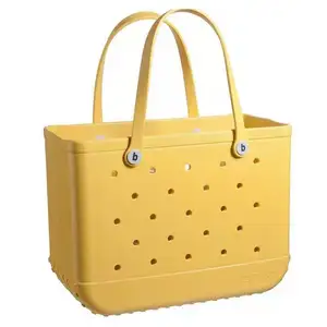 Classic Style Large Eva Rubber Bag Waterproof Silicone Tote Bag Eva Beach Bag Women Basket Handbag