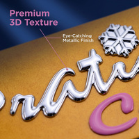 Plaque signalétique 3D en plastique chromé personnalisée Huali avec logo de marque, étiquette autocollante en PVC, épaisseur 2-4 mm pour la couleur