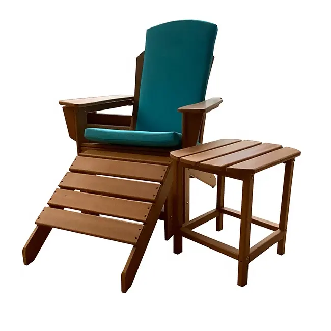 Simple modern outdoor waterproof patio leisure furniture sunscreen and rainproof armchair folding plastic wood hdpe beach chair