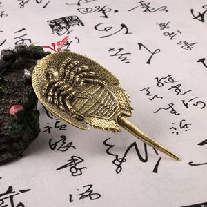 Ornamenti in Ottone con Motivi di Vita Marina Antica - Artigianato in Metallo Fatto a Mano per Decorazioni di Tartarughe Cinesi a Guscio Morbido - Product Image 5