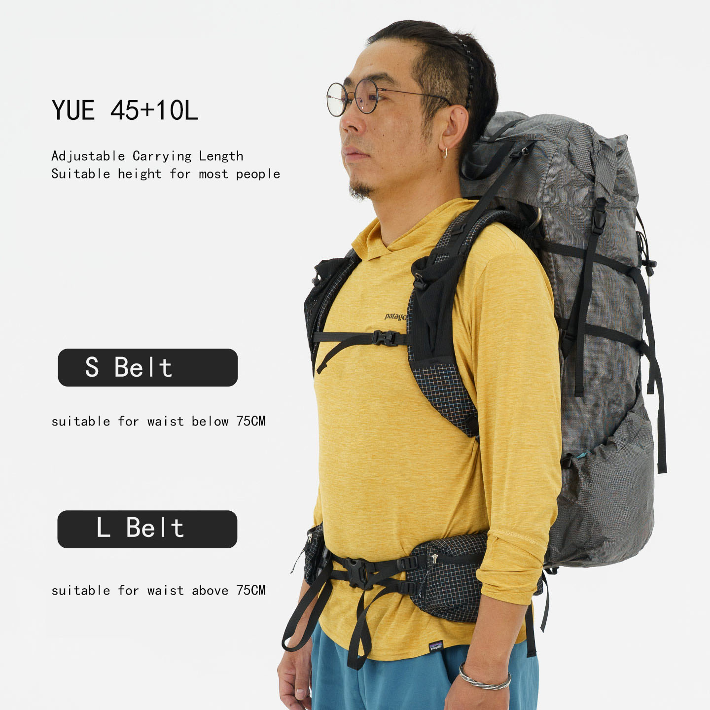 3F UL GEAR YUE 45L バックパック 登山 ULザック YUE 45 + 10L 3F UL GEAR Ultralight Frame Pack XPAC & UHMWPE & LS21
