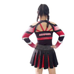 <span class=keywords><strong>Professionnel</strong></span> Fille Compétition Cheerleader <span class=keywords><strong>Costume</strong></span> École Cheer Équipe Uniformes Noir Cheerleading Sportswear Fille Cheerleader <span class=keywords><strong>Costume</strong></span> - Product Image 5