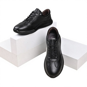 CHUDUN Дышащие водонепроницаемые и маслостойкие нескользящие туфли для поваров на шнуровке с защитой от запаха, черные, высококачественные повседневные кожаные туфли для кейтеринга - Product Image 1