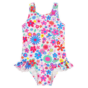 Traje <span class=keywords><strong>de</strong></span> Baño <span class=keywords><strong>de</strong></span> <span class=keywords><strong>Verano</strong></span> para Niñas con Estampado Floral Personalizado, Diseño Triangular <span class=keywords><strong>de</strong></span> Secado Rápido con Patrón <span class=keywords><strong>de</strong></span> Rayas, Traje <span class=keywords><strong>de</strong></span> Baño <span class=keywords><strong>de</strong></span> Una Pieza para Niños - Product Image 4