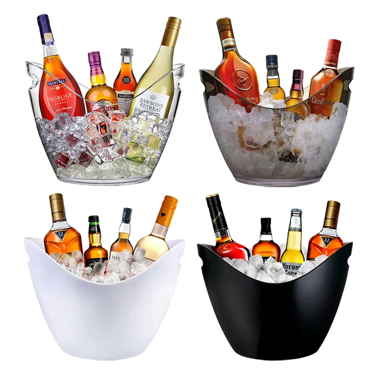 Customized New Design Customized Ice Bucket for Parties with Handles Large Ice Buckets Beer Bucket