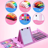 Ensemble de papeterie de dessin de 208 pièces, stylos à aquarelle et crayons, ensembles d'art, cadeau de dessin, fournitures artistiques, ensemble de peinture et de dessin portable