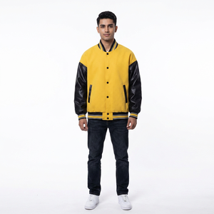 Chaqueta Varsity Personalizada FINER THREADS, Fabricante de Chaquetas de Béisbol Unisex para Pedidos al por Mayor, Abrigo de Invierno de Cuero Genuino, Tejido Cálido y Duradero - Product Image 1