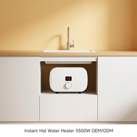 Chauffe-eau électrique sans réservoir, thermostat en plastique, commande tactile, protection contre la surchauffe, économie d'énergie, intelligent, IPX4, camping-car, extérieur, hôtel
