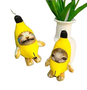 2023 hot sale plush banana cat keychain stuffed toys banana cat for kids gift