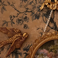 2 décorations murales en résine en forme d'oiseaux volants, ornements suspendus de style vintage antique pour mur de galerie, salon, chambre à coucher