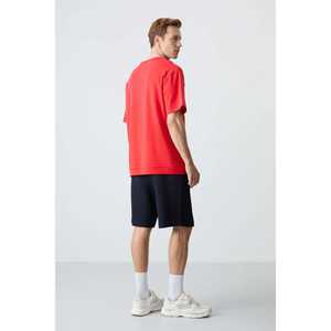 Conjunto de Pantalones Cortos de Algodón Azul Marino para Hombre Fiesta, Corte Holgado, 85257 - Product Image 1