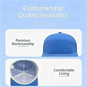 Casquette Trucker Performance à 7 Panneaux à Visière Plate, Perforée au Laser Personnalisée, avec Cordon, Usine BSCI pour Marques <span class=keywords><strong>de</strong></span> Sports <span class=keywords><strong>de</strong></span> Plein Air, MOQ 50, Échantillon en 3 Jours - Product Image 3