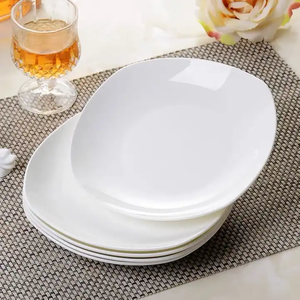 Grande réduction, prêt à être expédié, prix bas, assiettes carrées en céramique blanche ronde en porcelaine de 7 pouces pour hôtel, restaurant - Product Image 4