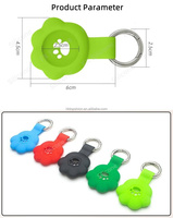Étui AirTag en silicone motif patte de chat avec porte-clés et anneau métallique, coque de protection antichoc en caoutchouc pour Apple AirTag