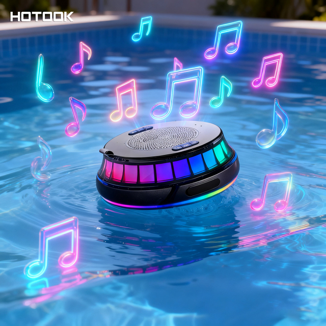 IPX7 Swim Pool Levitating Rotating Shape Speakers Waterproof 3D Surround Bass Sound Wireless Floating RGB Led Speaker
