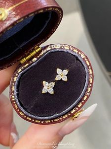 Boucles d'oreilles en or 18 carats et diamants naturels, nouvelle collection Xinfly 2024 pour femme - Product Image 3