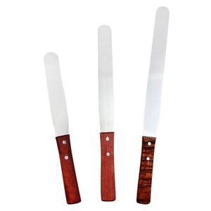Espátulas de Madera y Acero Inoxidable de 6, 8 y 10 Pulgadas por Juego, Espátula para Pasteles y Mantequilla, Herramienta de Repostería OEM/ODM - Product Image 3