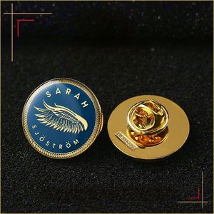 Zinc Alloy Gold-Plated Single-Sided Custom Design <b>Pin</b> <b>Badges</b> with Die Cutting Printing for Souvenir & Holiday Decor - Product Image 5