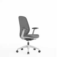 Silla de oficina de malla con respaldo medio blanco de estilo moderno, silla giratoria ergonómica para escritorio de ordenador con muebles de oficina ergonómicos