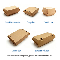 SenAng - Cajas para Hamburguesas Impresas Personalizadas al por Mayor, Cajas de Papel Kraft para Comida para Llevar, Cajas para Almuerzo