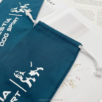Sac de shopping à cordon en coton mousseline personnalisé avec logo imprimé pour cadeaux, chaussures, cosmétiques, produits pour animaux de compagnie