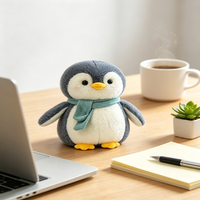 Peluche Mascotte Pingouin Personnalisée OEM ODM, Logo Imprimé par Transfert Thermique, Poupée Réconfortante en Peluche Ultra Douce, Faible MOQ