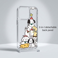 Étui de téléphone portable transparent magnétique 2-en-1 en TPU+PC antichoc avec coque arrière détachable DIY, pare-chocs anti-chute, coque de protection