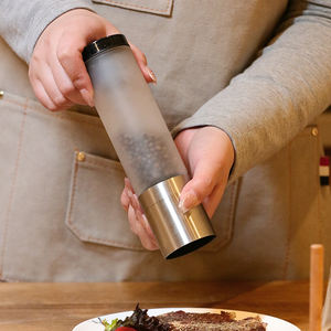 ชุดเครื่องบดเกลือและพริกไทยแก้ว พรีเมียม ขวดบดเครื่องเทศ 190 มล. ทรงกลม/เหลี่ยม ใส สำหรับร้านอาหาร ขายส่ง - Product Image 3