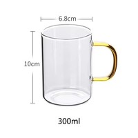 Lot de 6 tasses à boire en verre borosilicate de haute qualité, sans BPA, faites à la main, avec poignée colorée, compatibles lave-vaisselle, pour la famille - Vente en gros usine