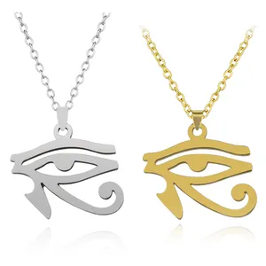 Latest Design Top Selling Eye Ornaments Eye of Horus Greek Silver Stainless Steel Crystal Necklace