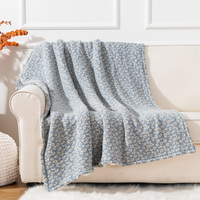 Weiche, minimalistische Tiermuster-Decke aus Nylon-Acryl-Jacquard-Strick, dekorative Bettdecke, wendbare Sherpa-Strickdecke für den Winter