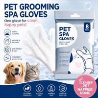 Gants et lingettes de toilettage pour animaux de compagnie OEM/ODM personnalisés, écologiques, pour chiens et chats, éliminent la saleté, jetables et en format voyage, vente en gros en vrac