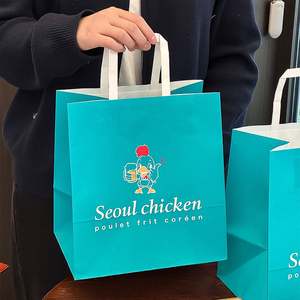 Bolsas de Papel Kraft para Comida Rápida, Personalizadas con Logotipo, Ecológicas, Biodegradables, Reciclables, con Asas Planas para Hamburguesas y Papas Fritas - Product Image 3