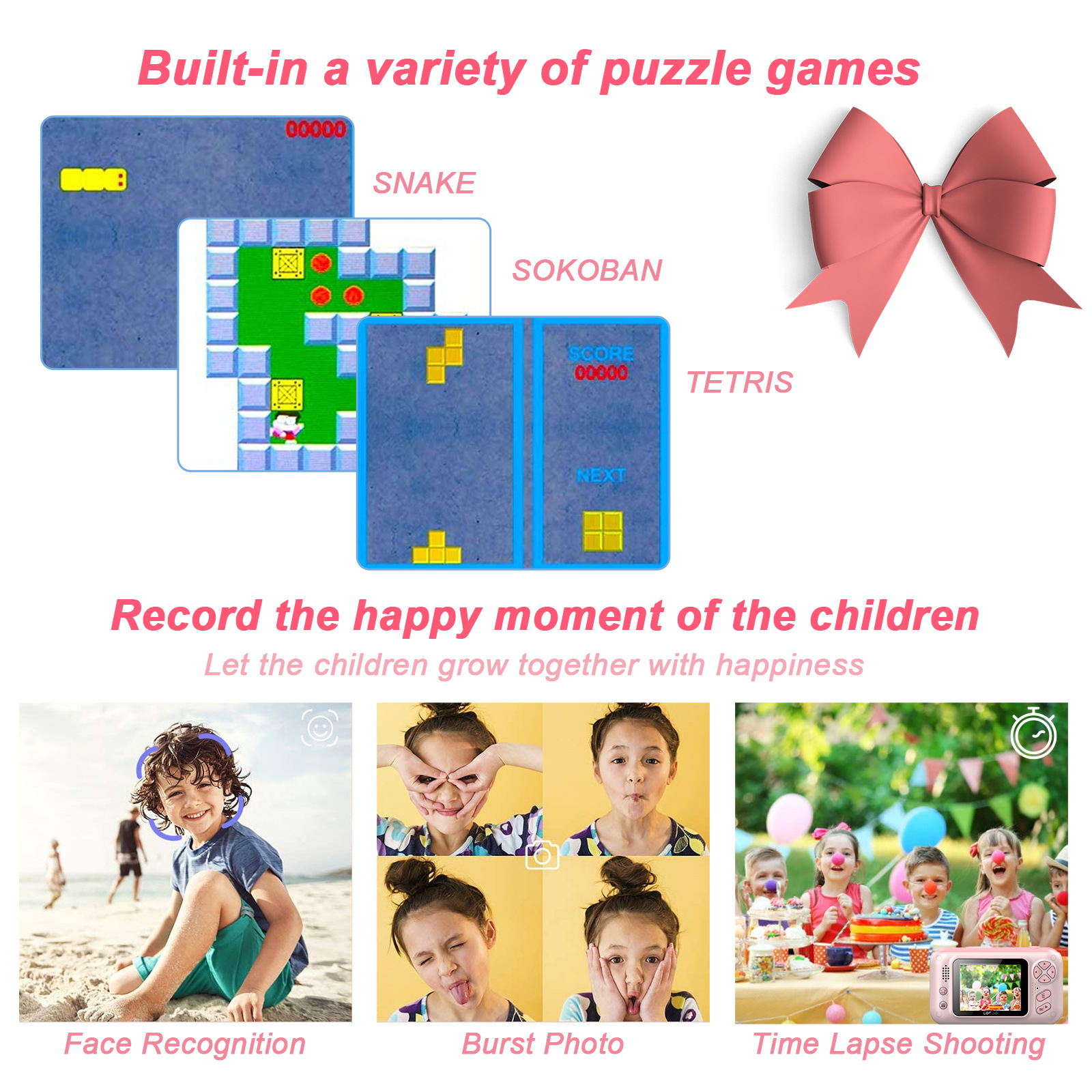180 Degree Kids Digital Cameras Blue 10.4x5.4x3.6cm Waterproof