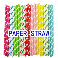 Pailles en papier jetables populaires de qualité alimentaire motif rayé pailles à boire 6mm 8mm 12mm pour les fêtes barres voyage Camping cadeaux