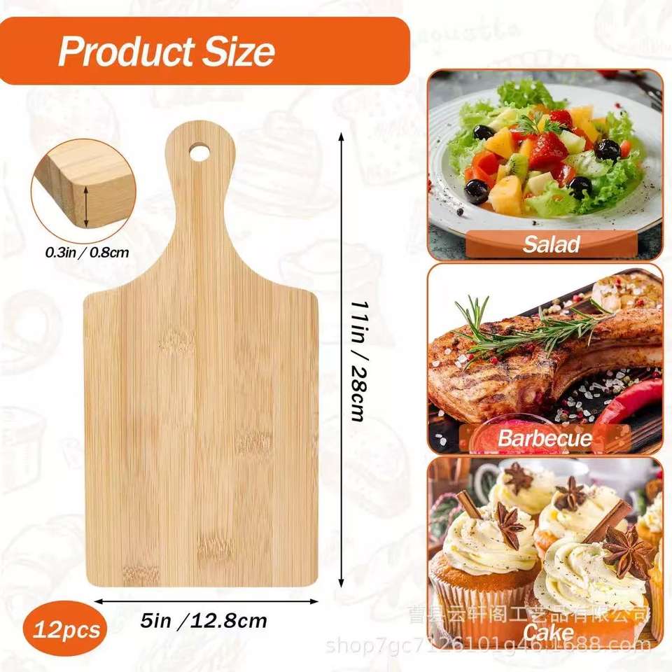 Bamboo Cutting Board Kitchen Wooden Chopping Board Pizza Camping ...