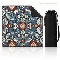 Tapis de Mahjong en Jacquard de Luxe Moderne avec Bordures Renforcées et Sac de Rangement – OEM, Marque Privée, Image Personnalisée Disponible, Vente en Gros pour le Poker