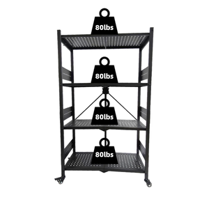 Estante Plegable de 4 Niveles, Resistente, Sin Necesidad de Ensamblaje, Estante de Almacenamiento de Metal con Ruedas, Unidad de Estantería Plegable para Cocina, Despensa, Baño, Garaje - Product Image 2