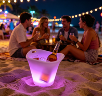 Seau à glace LED à changement de couleur IP65, rechargeable, avec télécommande, refroidisseur de vin lumineux pour bar, fête, boîte de nuit, Noël, Halloween