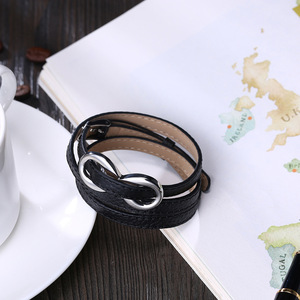 Original Manufacturer Stainless Steel Nautical <b>Leather</b> Braided <b>Bracelet</b> Multi Loop Genuine <b>Leather</b> Fashion Punk Trendy Unisex - Product Image 2