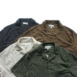 Nouvelle <span class=keywords><strong>chemise</strong></span> d'été personnalisée en crochet ajouré, col cubain, boutonnée, en <span class=keywords><strong>dentelle</strong></span> tricotée, pour <span class=keywords><strong>homme</strong></span>, en jacquard - Product Image 2