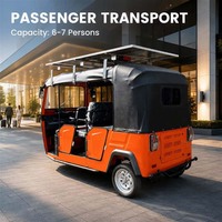 Tricycle Électrique Avancé à Énergie Solaire pour Transport de Passagers, Type Rickshaw, Mini-Bus Keke, Tuk Tuk à 3 Roues avec Siège Passager et Toit