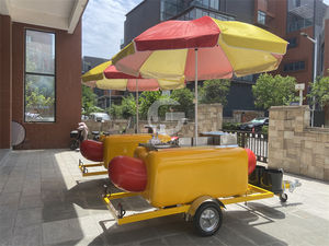 Şemsiye ile yüksek kaliteli sokak burger ve Hot Dog gıda satış arabası mobil Hot Dog sepeti - Product Image 5