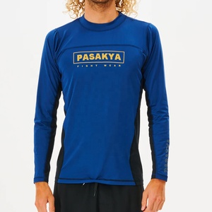 カスタムロゴ高品質卸売無地柔術フィットネス水着プリント長袖MMAメンズBjj RashGuard - Product Image 3