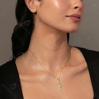 Collier à chaîne en argent sterling 925 plaqué or 18 carats avec pendentif plume pour femme, vente en gros personnalisée