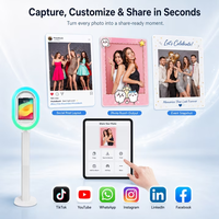Harga Pabrik Smart PhotoBooth Oval Logam Lepas Pasang untuk iPad DSLR, Mesin Photo Booth untuk Sewa Pesta Pernikahan dan Acara