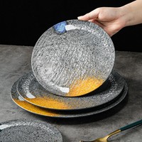 Vente en gros Vaisselle imprimée par décalcomanies Assiettes et plats plats ronds en mélamine 100% Assiettes et plats en mélamine incassables 7/ 8/ 9 /10 pouces